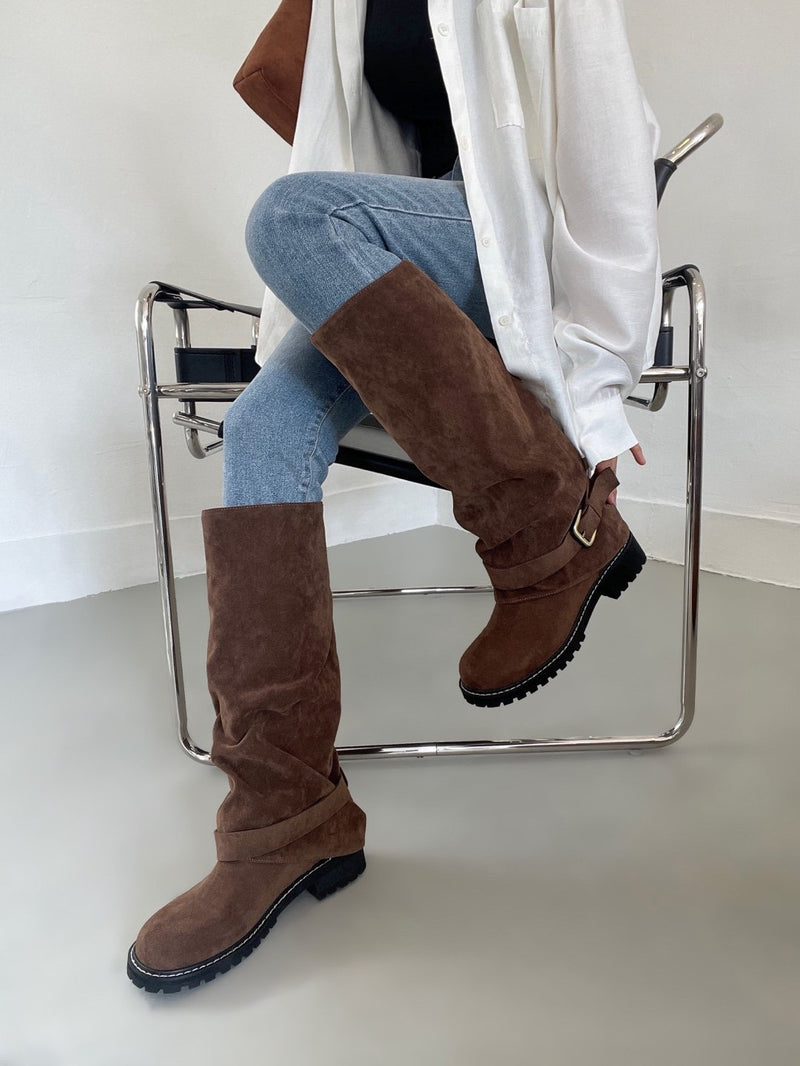 Belted Long Boots