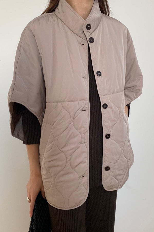 Snap-Button Puffer Poncho