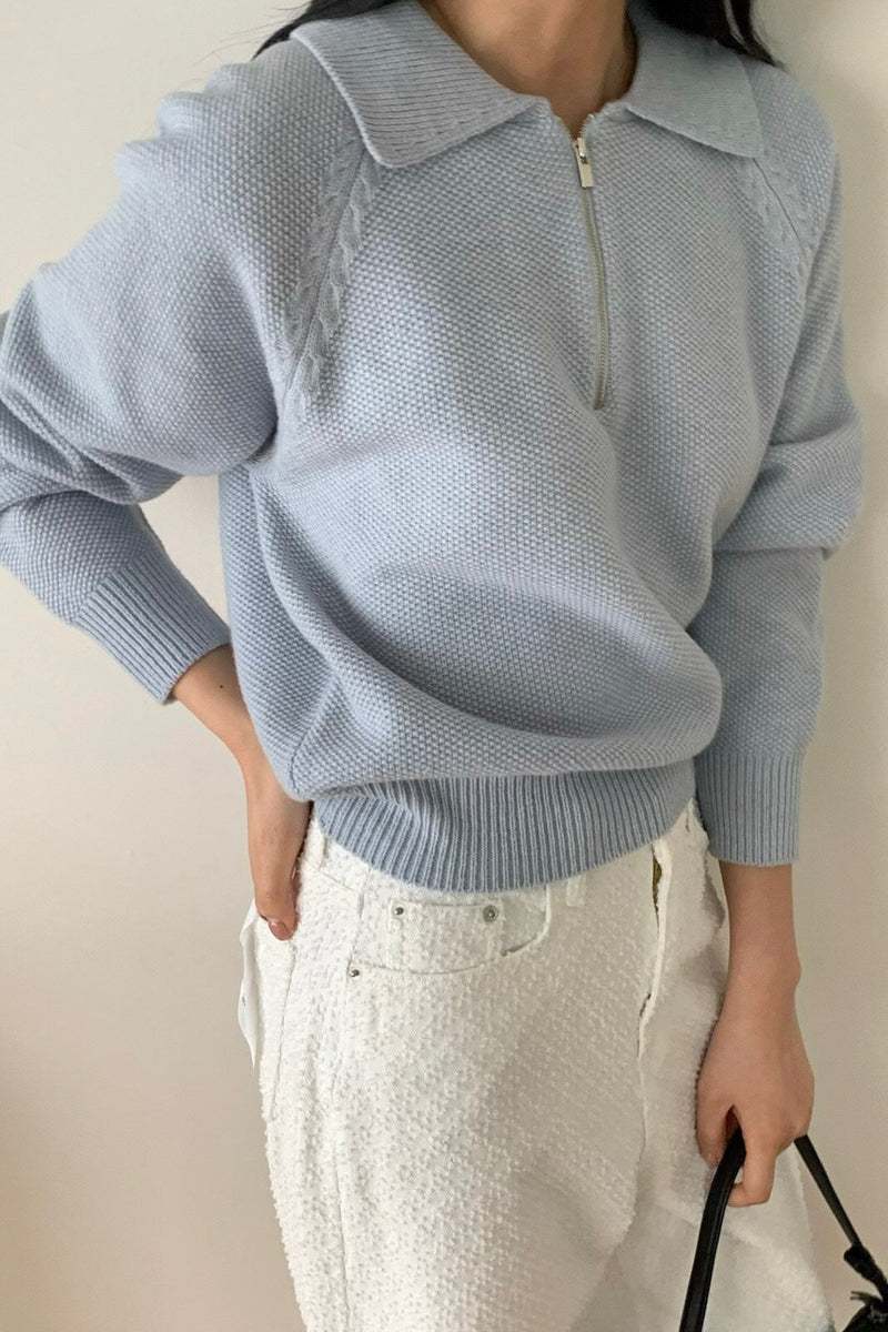 Textured Knit Half-Zip