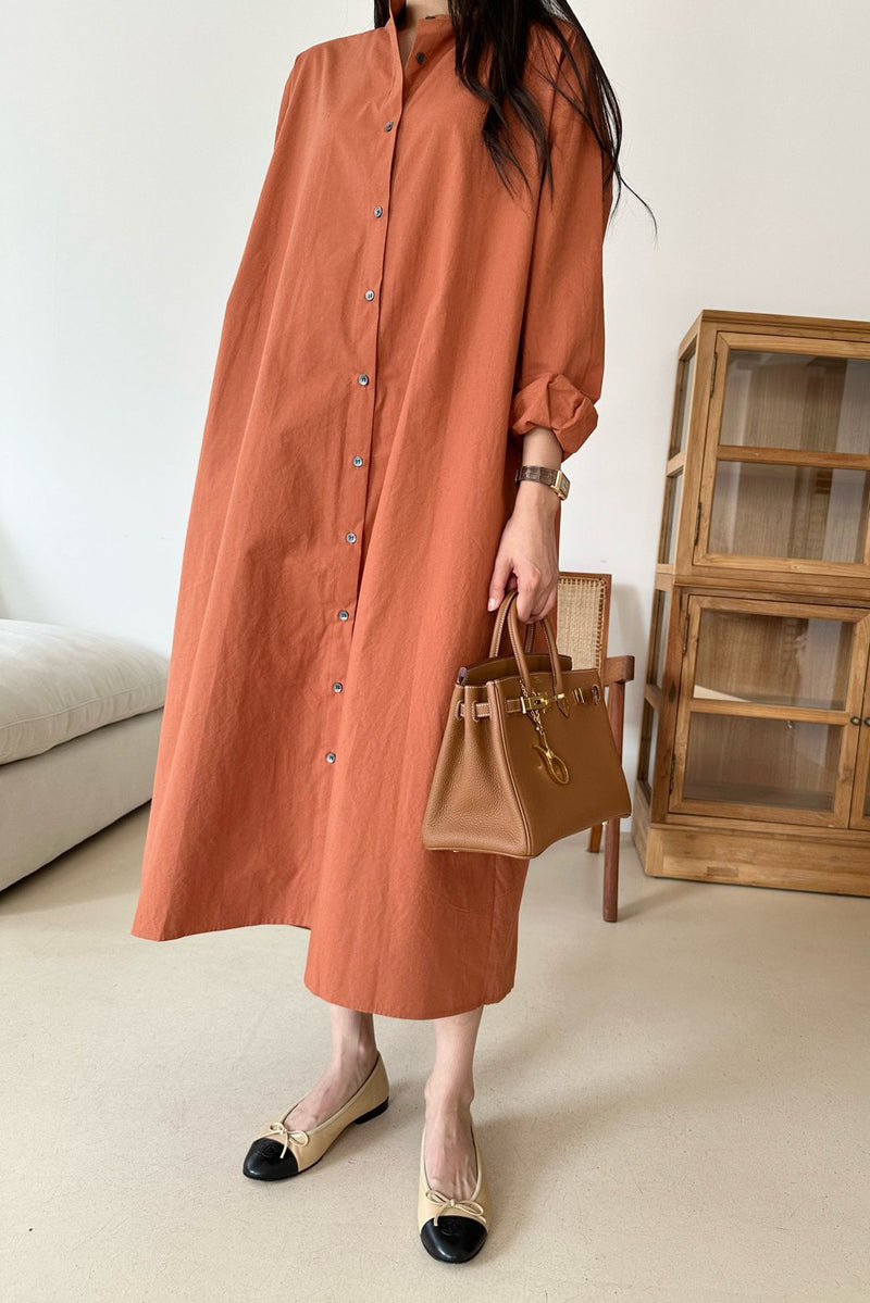 Twisted Back Shirt Dress