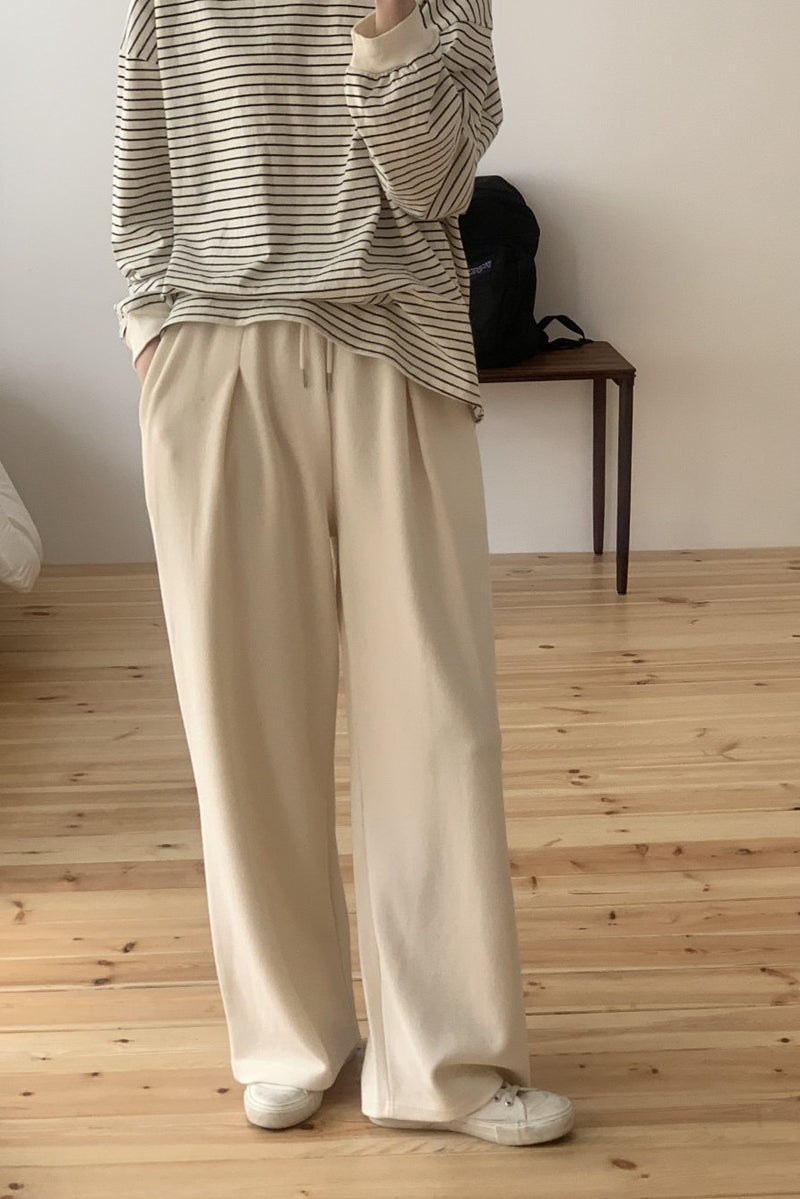 Pleat Terry Wide Pants