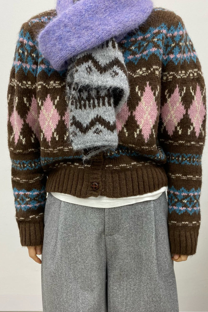 Argyle Fair Isle Cardigan