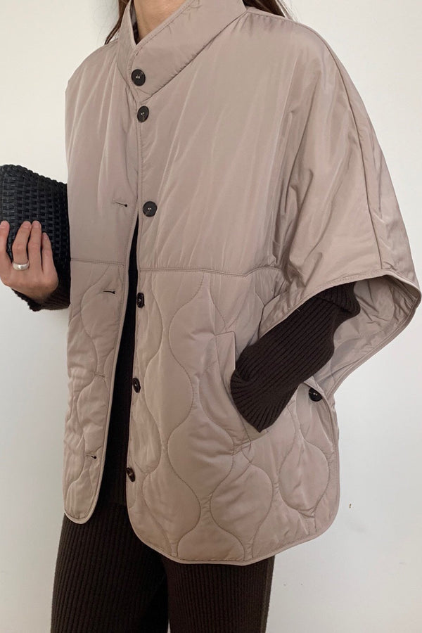 Snap-Button Puffer Poncho