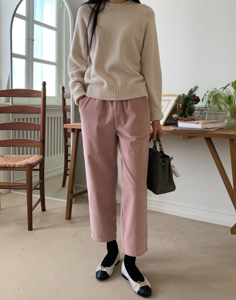 Warm Banded Corduroy Pants