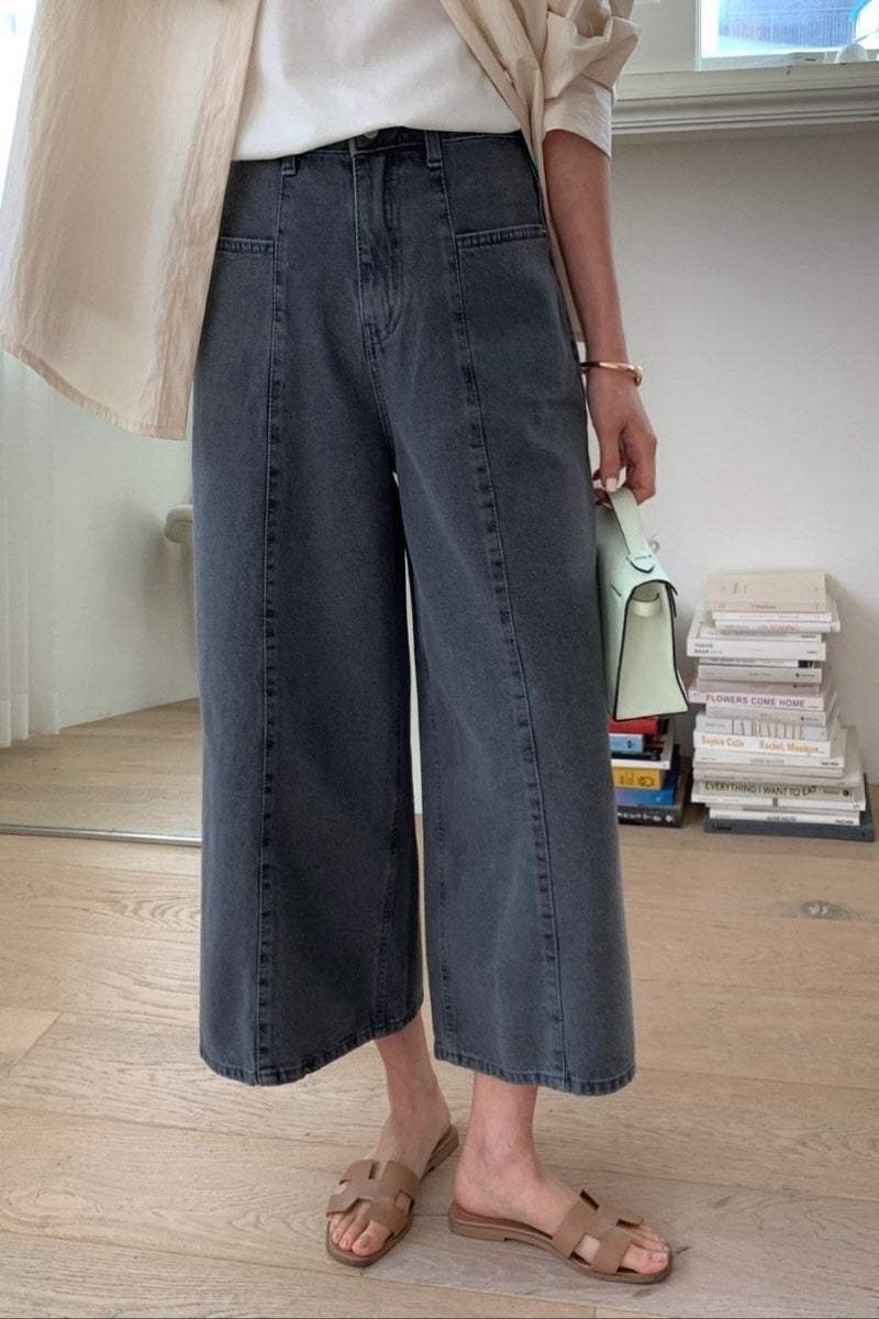 Pocket Crop Denim Pants