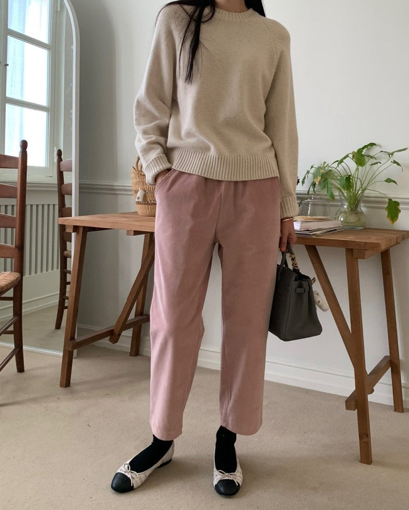 Warm Banded Corduroy Pants