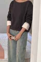 Contrast Cuff Sweatshirt