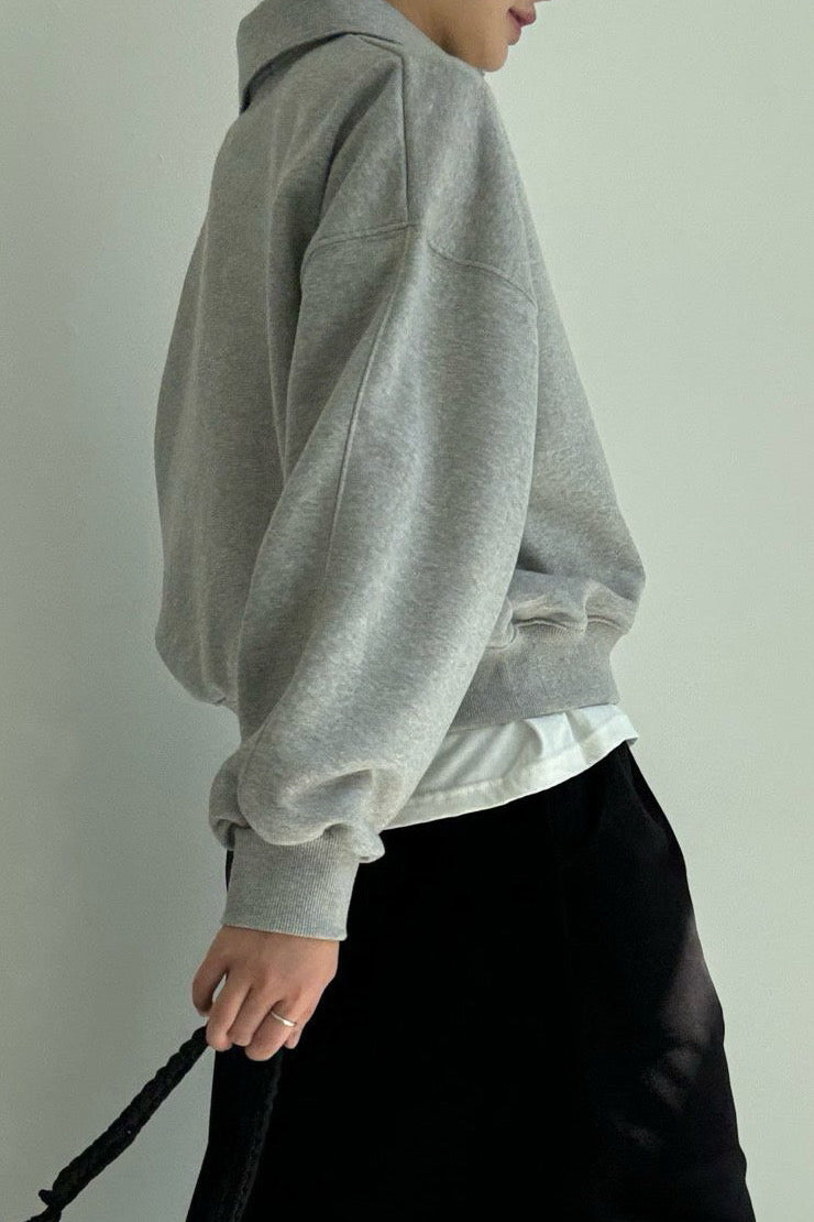 Polo-Collar Sweatshirt