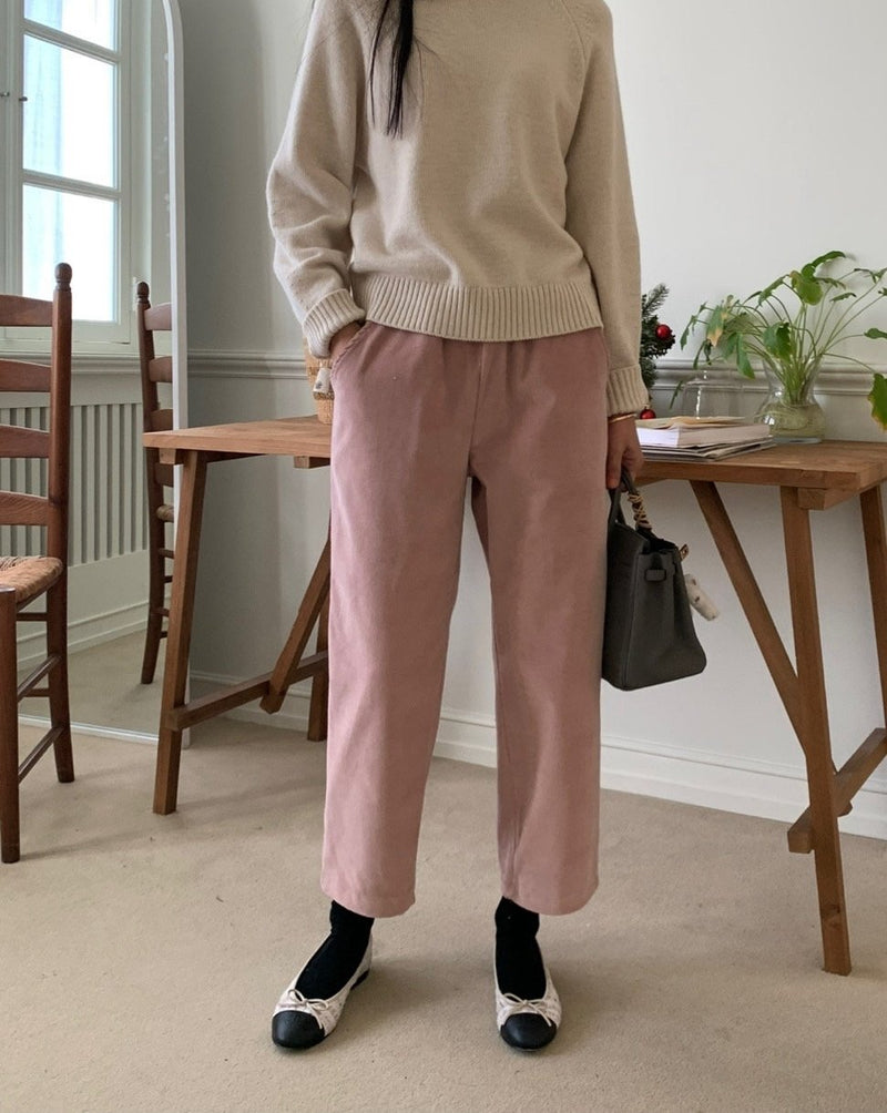 Warm Banded Corduroy Pants