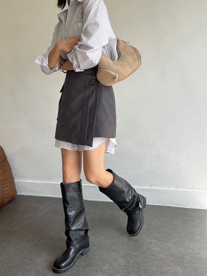 Belted Long Boots