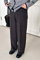 Corduroy Semi Wide Pants