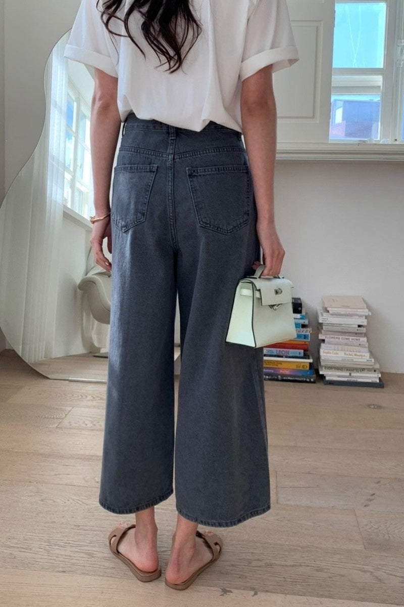 Pocket Crop Denim Pants