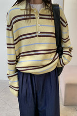 Preppy Stripe Polo Knit