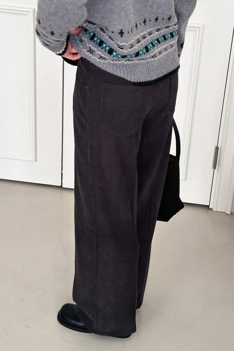 Corduroy Semi Wide Pants