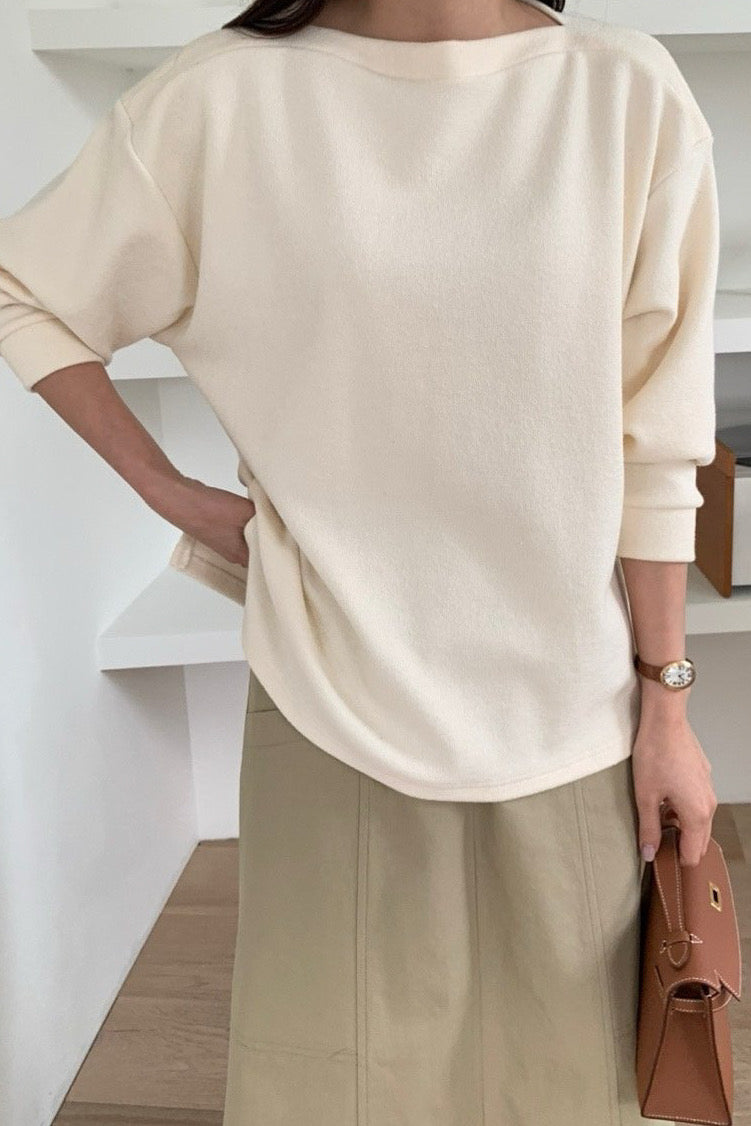 Loose-Fit Boatneck Pullover