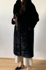 Mink-Style Hooded Coat