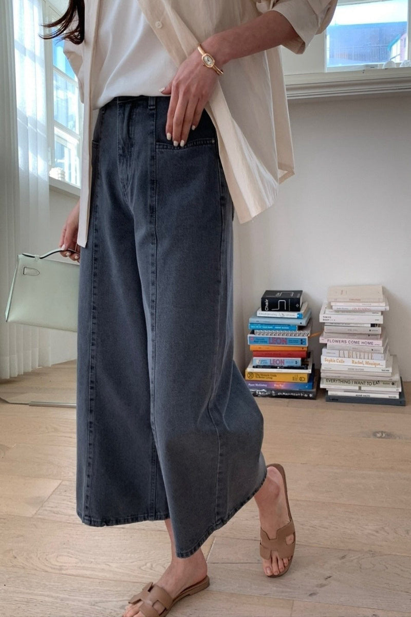 Pocket Crop Denim Pants