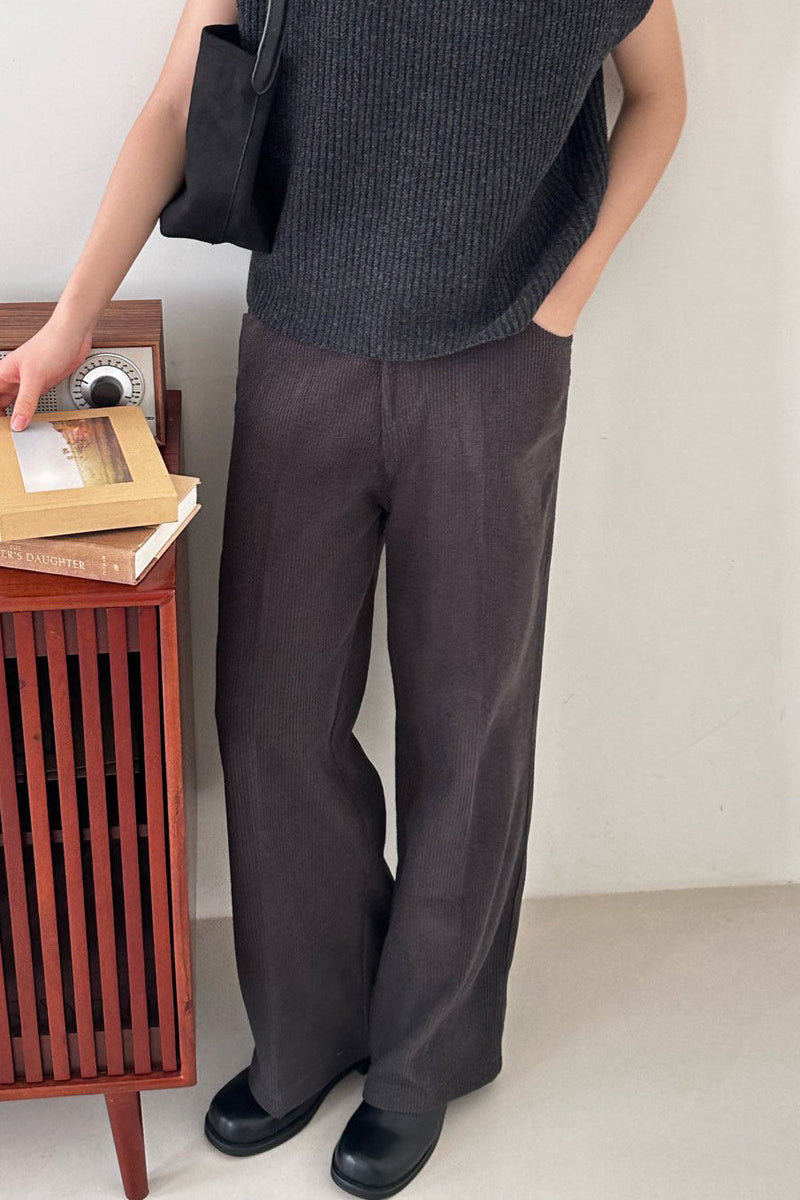 Corduroy Semi Wide Pants