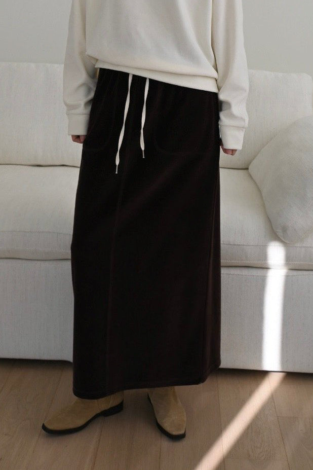 Velvet Lounge Maxi Skirt