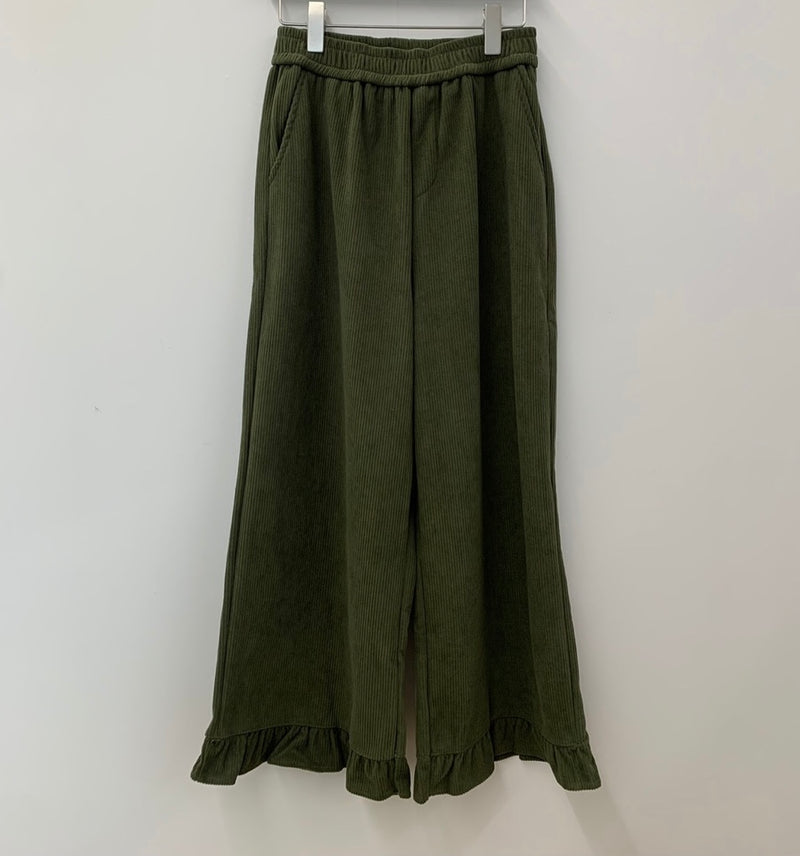 Corduroy Ruffle Pants