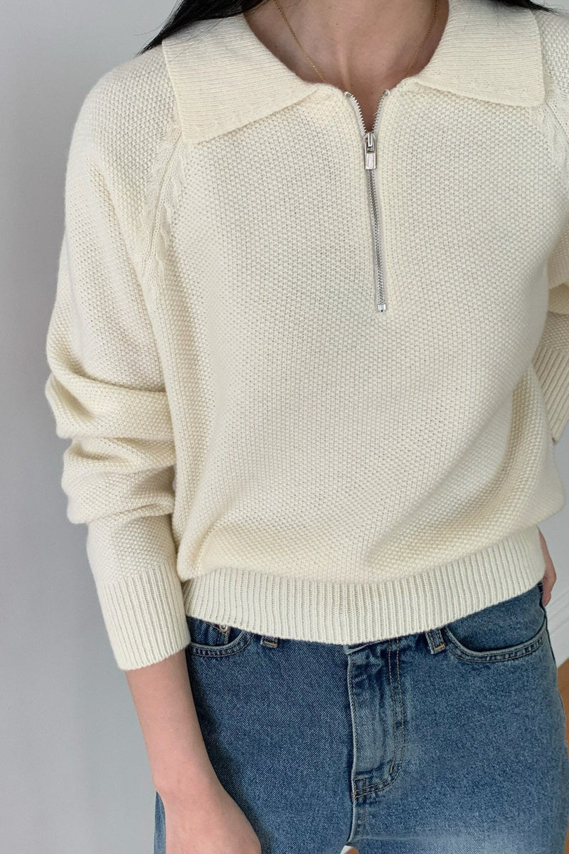 Textured Knit Half-Zip