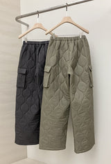 Quilted Cargo Padding Pants