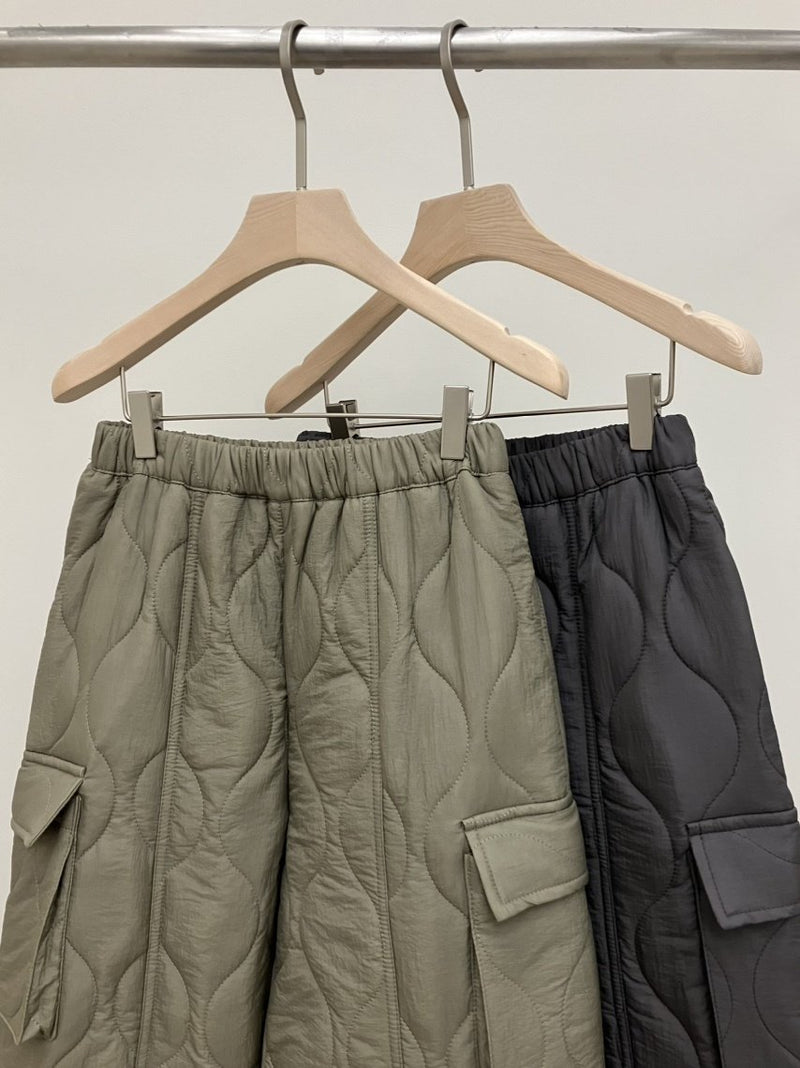 Quilted Cargo Padding Pants