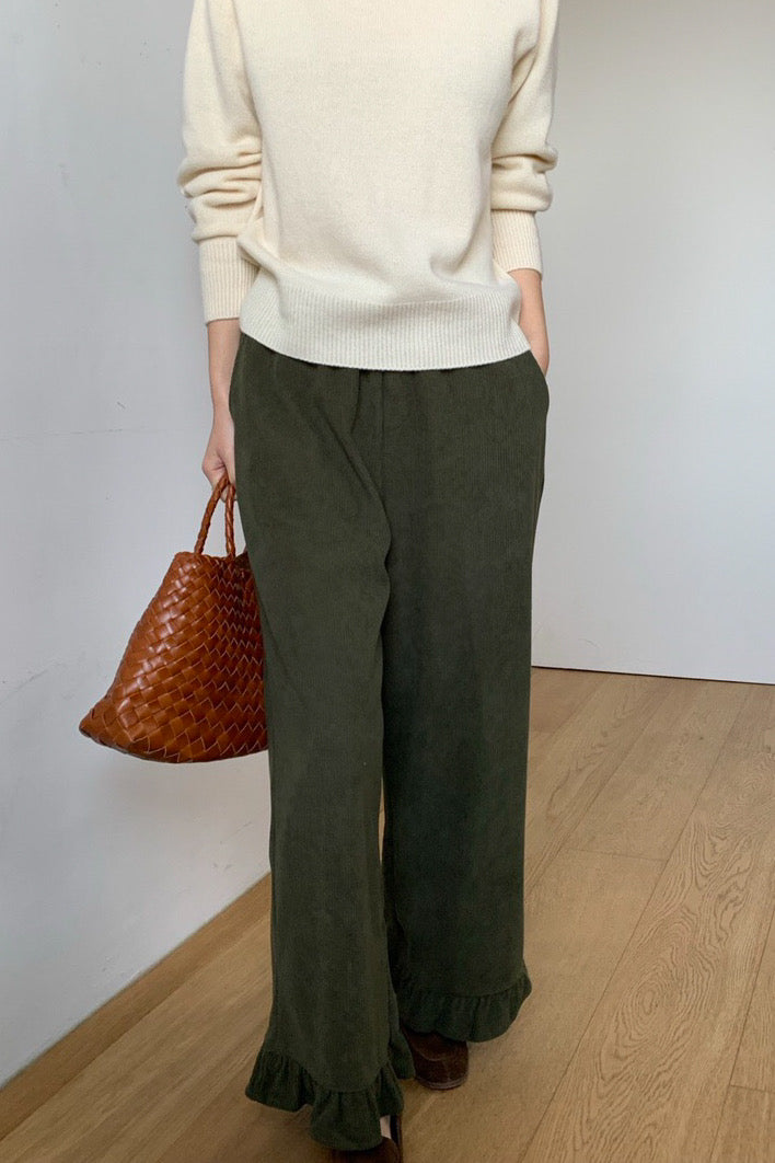 Corduroy Ruffle Pants