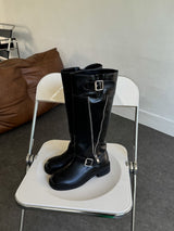 Zipper Biker Boots