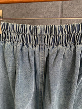 Banded Denim Skirt