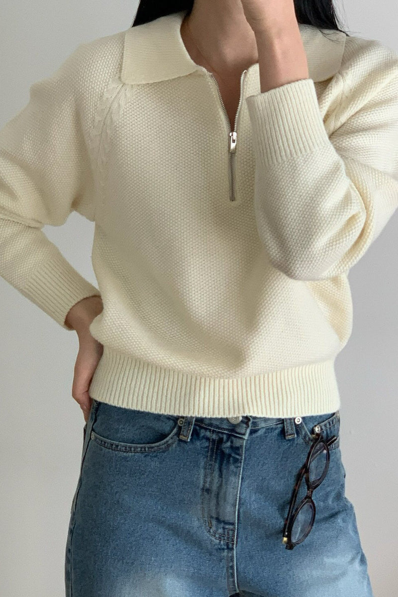 Textured Knit Half-Zip