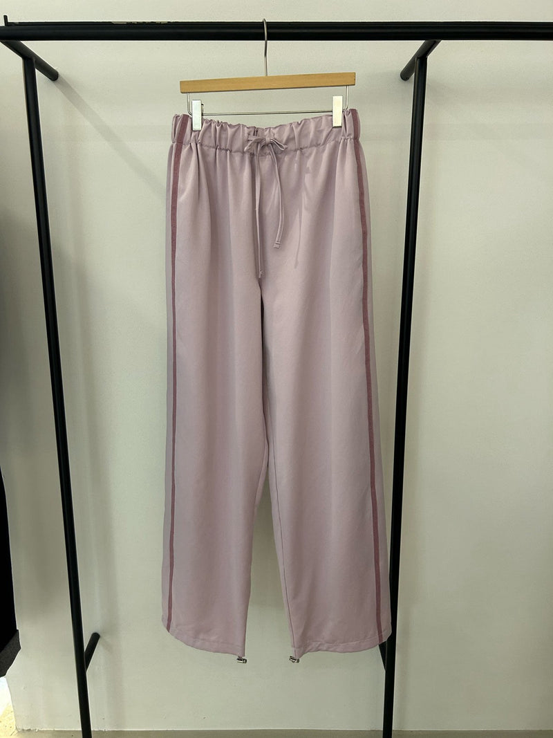 Side Stripe Satin Slacks