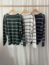 V-neck Knit Stripe Top