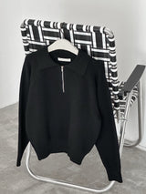 Textured Knit Half-Zip