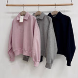 Polo-Collar Sweatshirt