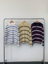 Preppy Stripe Polo Knit