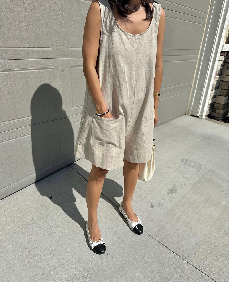 POCKET ROMPER WITH BACK STRING