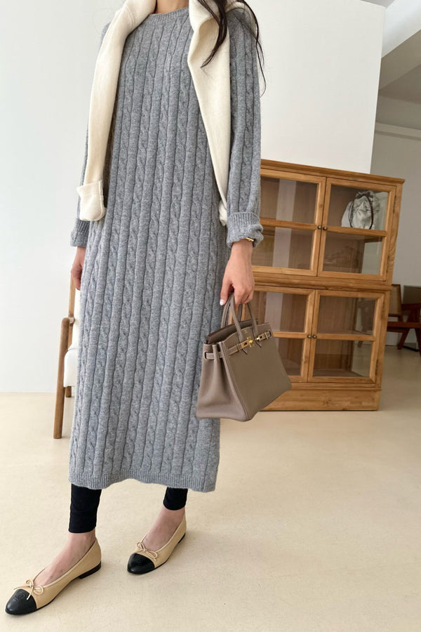 Cozy Cable Sweater Dress