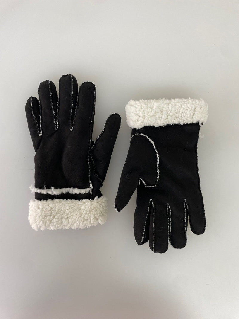 [FREE SHIPPING] BLACK SUEDE GLOVE