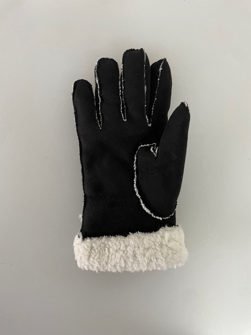 [FREE SHIPPING] BLACK SUEDE GLOVE